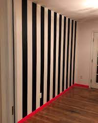 Black And White Vinyl Stripe Wall With