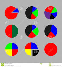 Set Of Pie Chart Color Flat Stock Vector Illustration Of