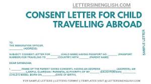 consent letter for child travelling