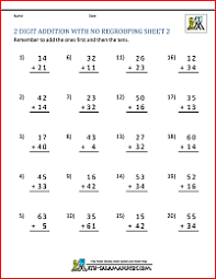 They will need to understand place value well. 2 Digit Addition Worksheets