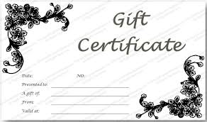 Spa Gift Certificate Template Black And White Black Glades Gift