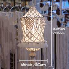 Amazon Com Bohemian Decor Lamp Shade Pendant Cotton Macrame