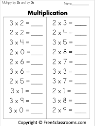 free 1 digit multiplication worksheet