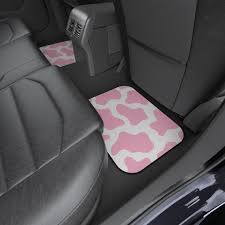 Buy Pink And White Cow Print Car Mats