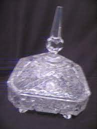 vintage crystal candy jar with lid and