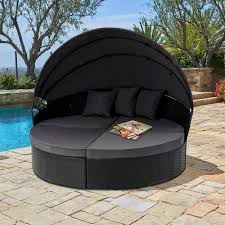 Rattan Outdoor Patio Round Daybed For