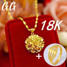 petal pendant necklace gold thick gold