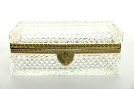 crystal rectangular locking jewelry box