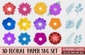 small paper flower templates svg