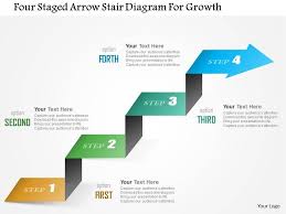 0115 Four Staged Arrow Stair Diagram For Growth Powerpoint