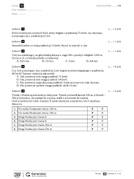Chemia Klasa 7 Dział 1 Sprawdzian - Klasa 7 - Sprawdzian Kinematyka | PDF