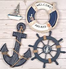Wooden Nautical Lighthouse Anchor Wall