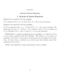 1 Systems Of Linear Equations Solution