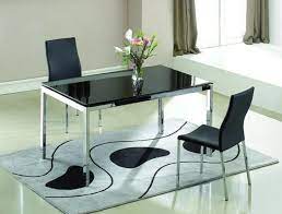 Black Extendable Glass Dining Table