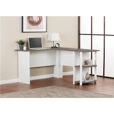 The desk is perfect for small spaces and offers a riser for extra storage for office supplies such as pens and pencils while the desktop. Ameriwood Home Dakota L Shaped Desk With Bookshelves White 9354015pcom Rona