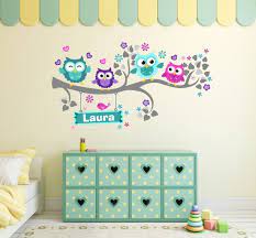 Wall Stickers Owl Owls Personalized