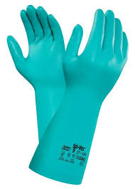 Ansell Sol Vex 37 695 Nitrile Flock Lined Chemical Resistant Gloves Green