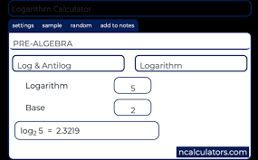 Logarithm Calculator Pre Algebra