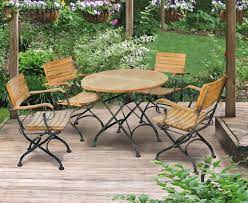 Garden Round Bistro Table And 4 Arm Chairs