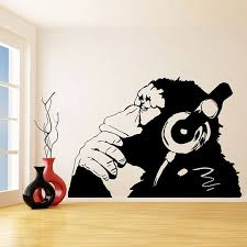 Banksy Vinyl Wall Decal Monkey With