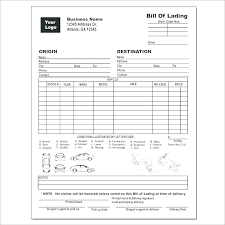 Trucking Bill Of Lading Template Piazzola Co