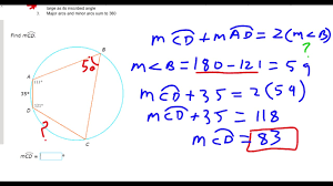 If mab = 132 and mbc = 82, find m∠adc. U 12 Help Angles In Inscribed Quadrilaterals Ii Youtube