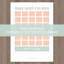 Wedding Countdown Calendar Printable Wedding Countdown Calendar