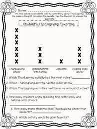 Thanksgiving Line Plots Tally Chart Bar Graph Pictographs