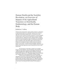 human health and the neolithic revolution an overview of impacts of human health and the neolithic revolution an overview of impacts of the agricultural transition on oral health epidemiology