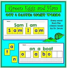 Dr Seuss Green Eggs And Ham Cut And Paste Sight Words