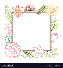 Frame From Wild Flowers Greeting Card Template