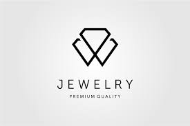 line art diamond jewelry logo vector