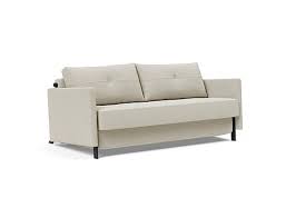 Cubed 02 Sleeper Sofa With Arms Fabric In Mixed Natural Queen By Innovation Living