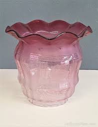 victorian ruby glass oil lamp shade