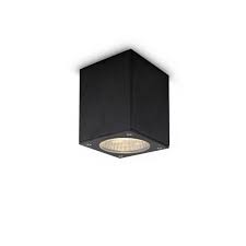 Square Led Outdoor Ceiling Lamp Boxx Medium Black Lightinova Professional Lighting