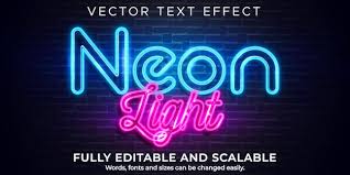 free vector neon light text effect