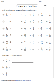 To practice both of these skills. Equivalent Fraction Worksheets