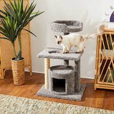 frisco 37 in real carpet cat tree with