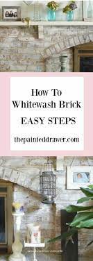 How To Whitewash A Brick Fireplace
