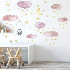 Pink Cloud Wall Stickers Fluffy Pink