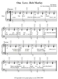 bob marley one love piano tab bob marley music bob marley marley