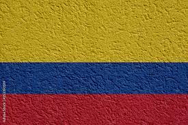 Colombia Politics Or Business Concept: Colombian Flag Wall With Plaster,  Background Texture Stock Photo | Adobe Stock