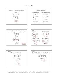 2 1 Solving Linear Equations And