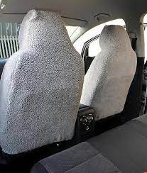 Grey Sheepskin Faux Fur Furry Car Seat