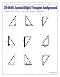 There is not enough information to solve for all of the sides and angles of this triangle. Right Triangles 30 60 90 Special Right Triangles Notes And Practice