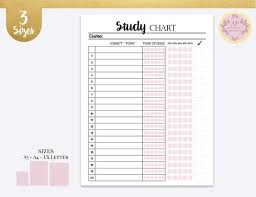 Study Chart Ans Study Strategy Planner Student Study