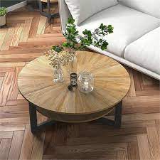 Round Coffee Table With Solid Wood