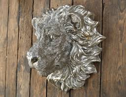 Lion Head Sculpture Wall Mount Animal