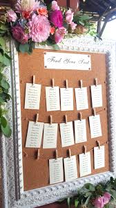 Seating Chart For A Wedding Using A Corkboard And Small