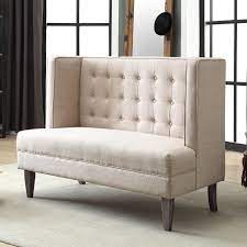 Try to go for colorful finishes in case you want to make a bold dcor andeworld modern tufted button back upholstered loveseat for dining room hallway or entryway seating (putty). Furniture Of America Monaco Upholstered High Back Dining Bench Beige Walmart Com Walmart Com